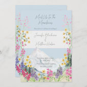 Watercolor Mountains with Wildflower Frame Kaart (Voorkant / Achterkant)