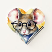 Watercolor Muis Met Bril Notitieboek (Achterkant)