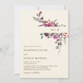 Watercolor Multi Color Floral Wedding Kaart (Voorkant)