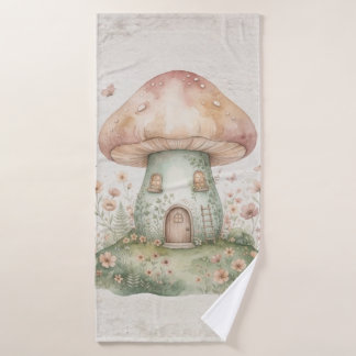 Watercolor Mushroom Fairy House Towel Set Bad Handdoek
