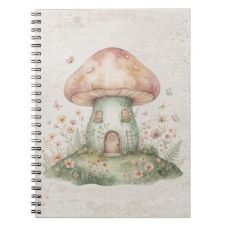 Watercolor Mushroom Spiral Notebook – Whimsical Notitieboek
