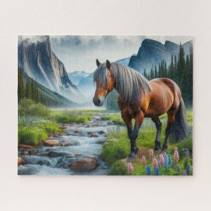 Watercolor Mustang Paard Legpuzzel