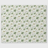 Watercolor Muted Green Blooming Shamrocks Cadeaupapier (Vlak)