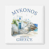 Watercolor Mykonos Greece Dreamscape Magneet (Voorkant)