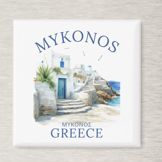 Watercolor Mykonos Greece Dreamscape Magneet
