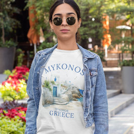 Watercolor Mykonos Greece Dreamscape Tri-Blend Shirt