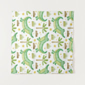 Watercolor naadloos patroon van krokodilpalmboom wandkleed (Voorkant (horizontaal))