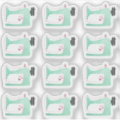 Watercolor Naaimachine Shabby Chic Pagina Planner Sticker (Voorkant)