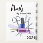 Watercolor Nagelsalon Manicure Nagellak Planner (Achterkant)
