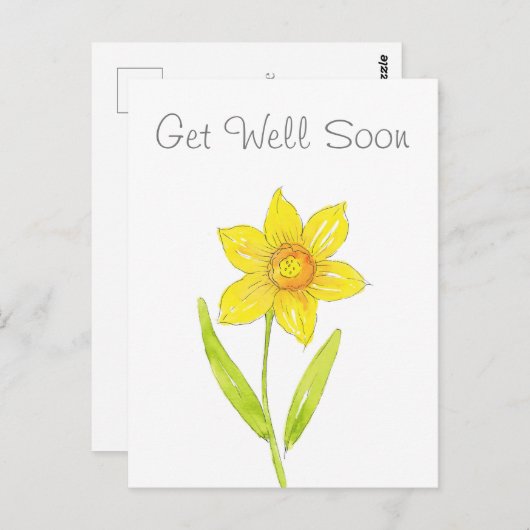 Watercolor Narcis 2 Briefkaart (Voorkant / Achterkant)