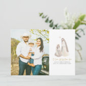 Watercolor Nativity 1 Photo Flat  Holiday Card Feestdagenkaart (Staand voorkant)