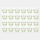 Watercolor Nativity Monogram Crest Christmas Inpakpapier Vel (Voorkant)