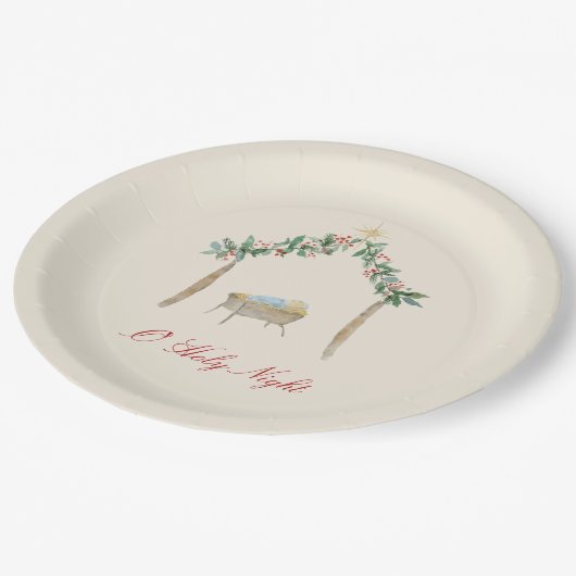 Watercolor Nativity Papieren Bordje (Gekanteld)