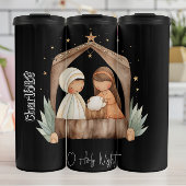 Watercolor Nativity Scene O Holy Night Thermosbeker