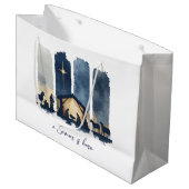 Watercolor Nativity Scene Religious Christmas Groot Cadeauzakje (Voorkant Gekanteld)