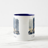 Watercolor Nativity Scene Religious Holiday Tweekleurige Koffiemok (Center)