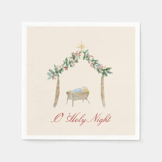 Watercolor Nativity Servet (Voorkant)