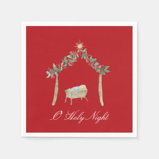 Watercolor Nativity Servet