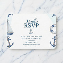 Watercolor Nautical Anchor Birthday RSVP