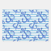 Watercolor Nautical Pattern Inpakpapier Vel (Voorkant 2)