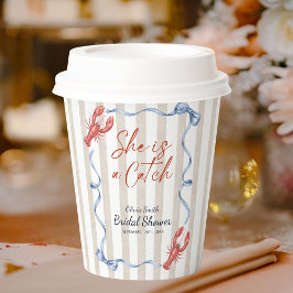 Watercolor Nautical She's a Catch Bridal Shower Papieren Bekers