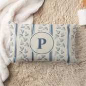 Watercolor Nautilus Zeilboot Streep | Monogram Kussen (Deken)