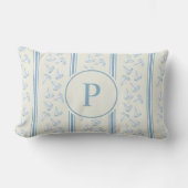 Watercolor Nautilus Zeilboot Streep | Monogram Kussen (Voorkant)