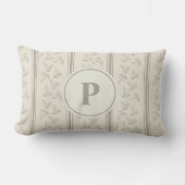 Watercolor Nautilus Zeilboot Streep | Monogram Kussen (Voorkant)