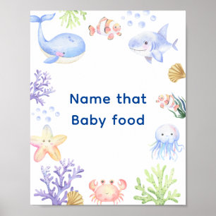 Watercolor nautisch - Noem die babyvoeding Poster