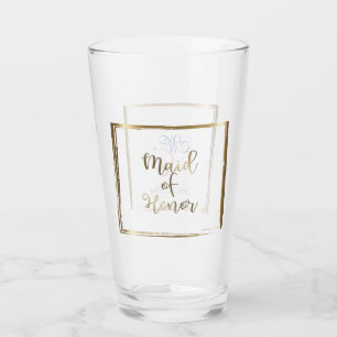 Watercolor Navy & Blush bruidsmeisje jurk Glas