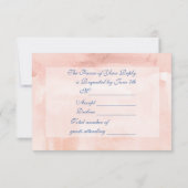 Watercolor Navy & Blush Bruiloft RSVP Kaartje (Achterkant)