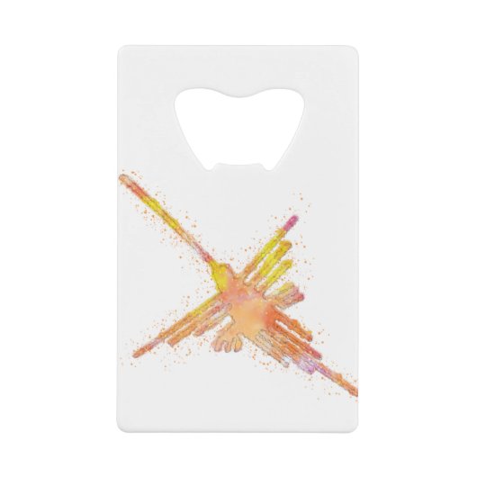 Watercolor Nazca Hummingbird Creditkaart Flessenopener (Voorkant)