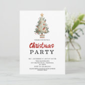 Watercolor Neutral Boho Holiday Party Invitation Kaart (Staand voorkant)