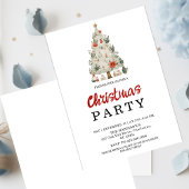 Watercolor Neutral Boho Holiday Party Invitation Kaart