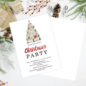 Watercolor Neutral Boho Holiday Party Invitation Kaart