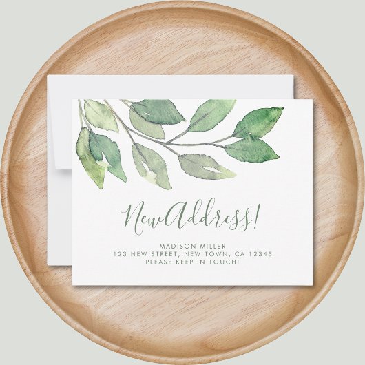 Watercolor New Address Moving Aankondiging