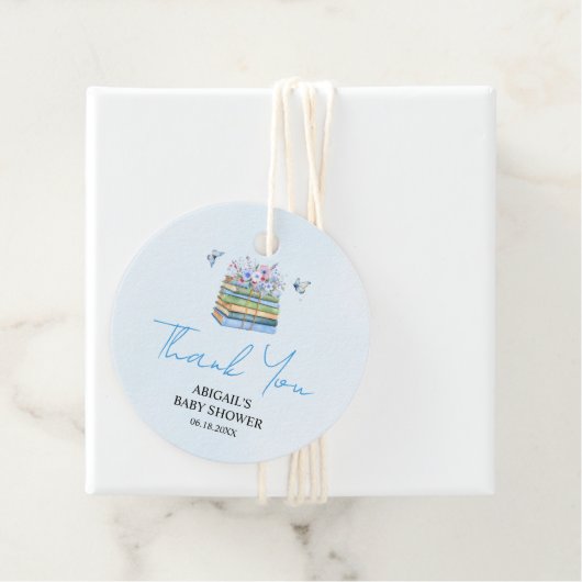 Watercolor New Chapter Begins baby boy++ shower Bedankjes Labels (In situ)