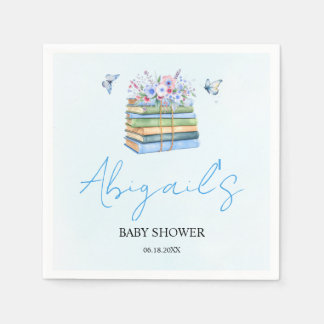 Watercolor New Chapter Begins baby boy shower Servet