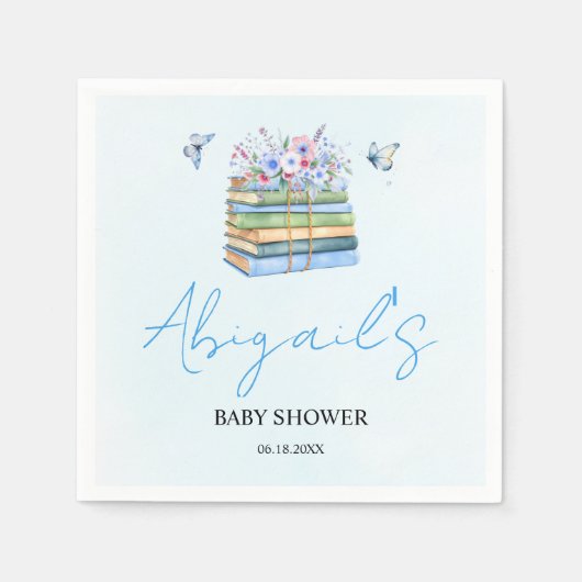 Watercolor New Chapter Begins baby boy shower Servet (Voorkant)