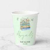 Watercolor New Chapter Begins green baby shower Papieren Bekers (Achterkant)