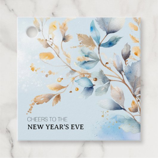 Watercolor New Year's Eve Party  Bedankjes Labels (Voorkant)