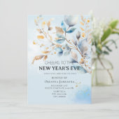 Watercolor New Year's Eve Party Kaart (Staand voorkant)