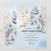 Watercolor New Year's Eve Party Kaart (Voorkant / Achterkant)