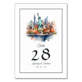 Watercolor New York Bestemming Huwelijk Kaart