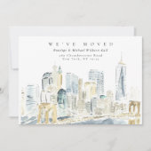 Watercolor New York City Skyline Moving Aankondiging (Voorkant)