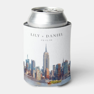 Watercolor New York Skyline Bruiloft Blikjeskoeler