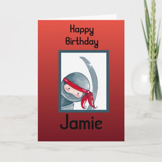 Watercolor Ninja, Verjaardagskaart Kaart (Voorkant)