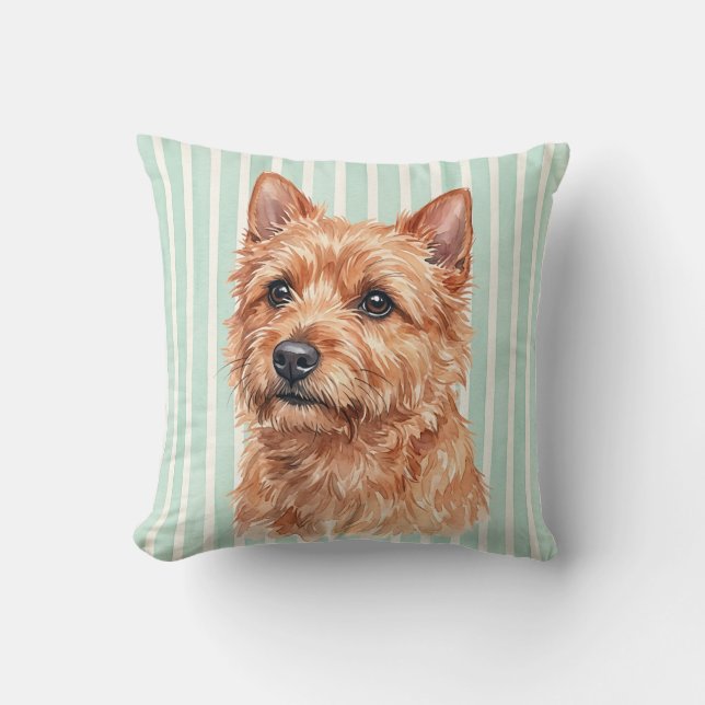 Watercolor Norwich Terrier Sierkussen Hoes (Voorkant)