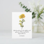 WATERCOLOR NOVEMBER CHRYSANTHEMUM BIRTH FLOWER BRIEFKAART (Staand voorkant)