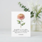 WATERCOLOR NOVEMBER CHRYSANTHEMUM BIRTH FLOWER BRIEFKAART (Staand voorkant)